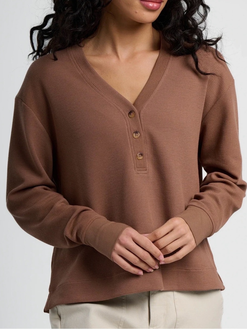 Free Fly Apparel Women's Waffle Long Sleeve Henley
